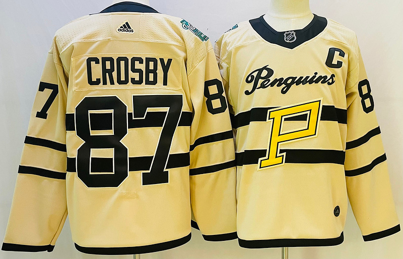 Men's Pittsburgh Penguins Sidney Crosby #87 Yellow Jersey
